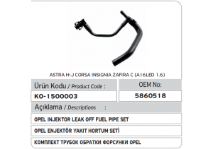 5860518 861058 GM 25195113 GM 55559266 Termostat Su Borusu